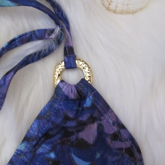 Sexy Violet and Blue Floral Bikini Top - Picture 5 of 7